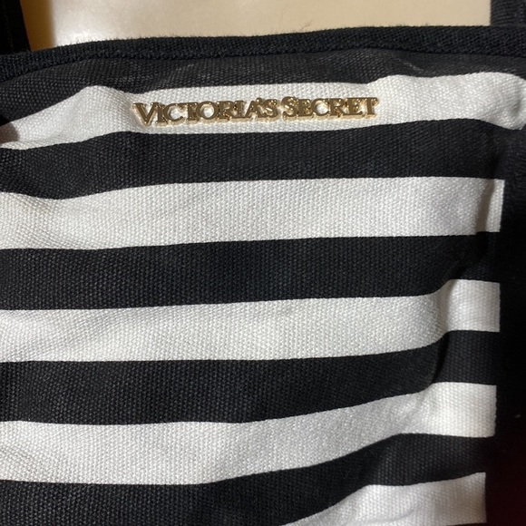 Victoria Secret Tote Bag Large Canvas Pink Black​​​ - Picture 2 of 6